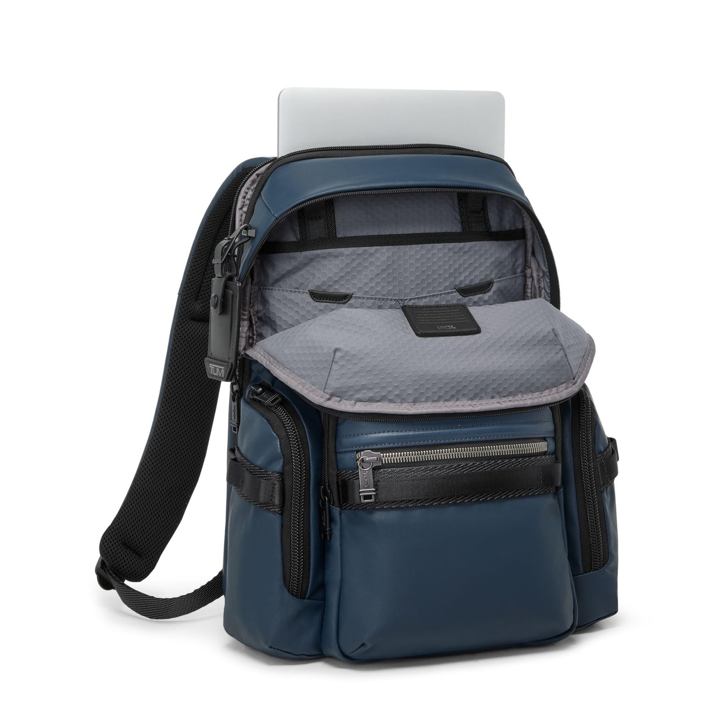 Tumi Mens Navigation Backpack Navy Coated Canvas One Size
