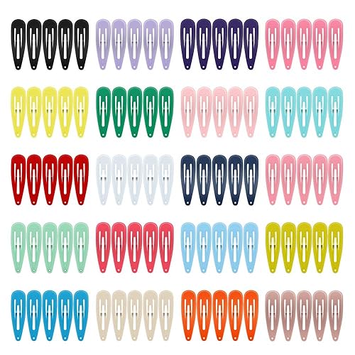 Hair Clips, ECADY (100-Pack 20 Colors) Non-Slip Snap Barrettes for Girls, Women, Kids - 2 Inch