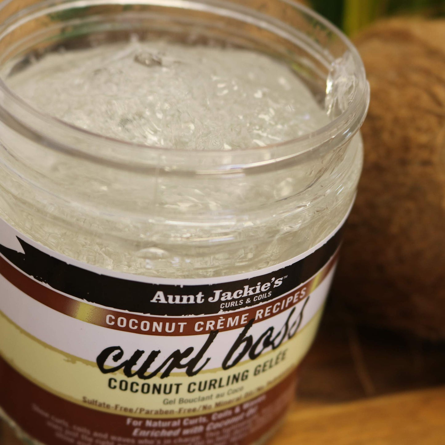 Aunt Jackie's Coconut Crème Recipes Curl Boss Coconut Curling Hair Gel for Natural Curls, Coils and Waves, 15 oz