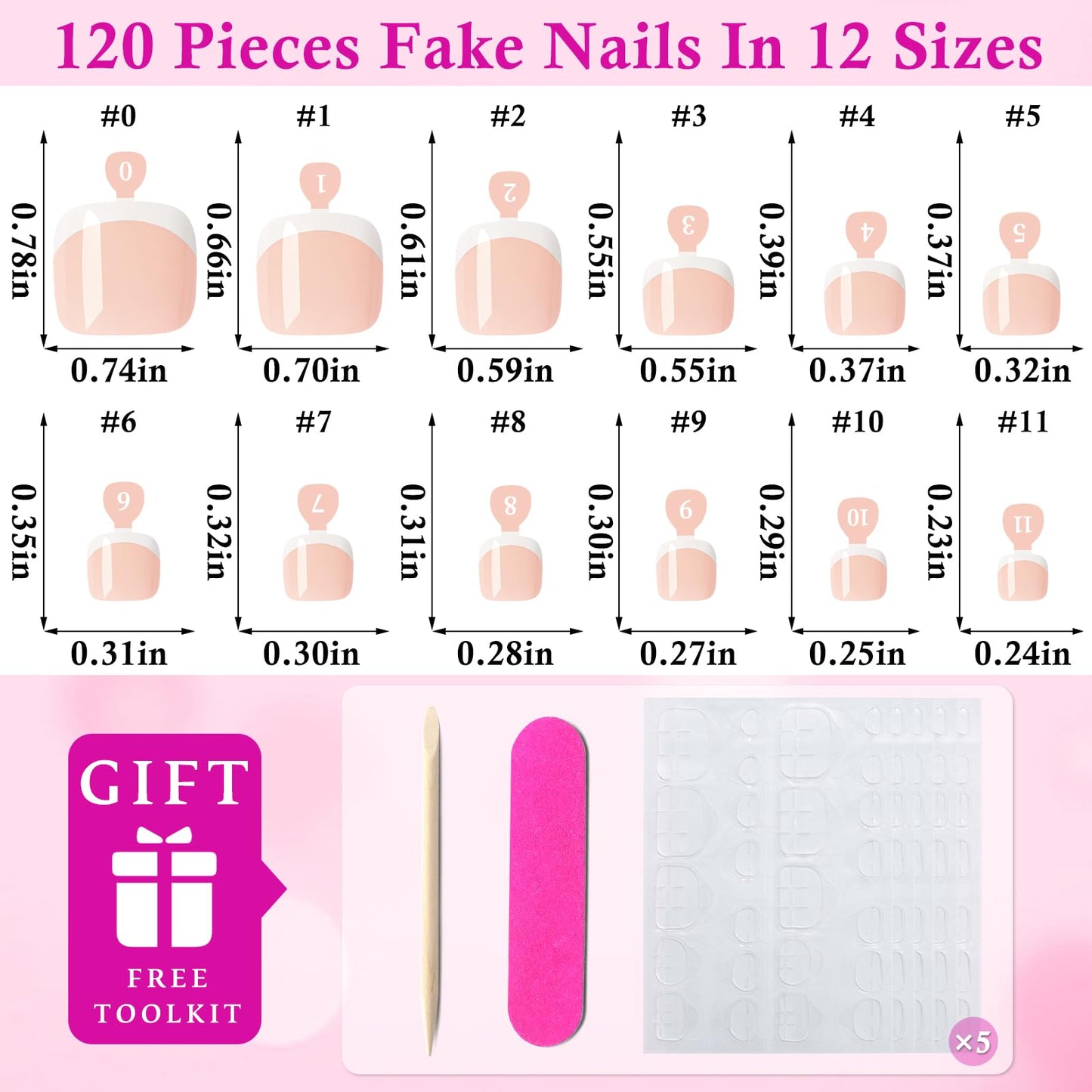 LoveOurHome 120pc White French Tip Press on Toenails Women Toes Fake Nail with Tab, Glue on Toe Nails Press ons Nail Short Fake Toenail Tips French Beauty and Personal Care LoveOurHome