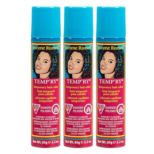 Jerome Russell Blonde Temporary Hair Color Spray - Temporary & Washable Blonde Hair Dye, Root Touch Up Hairs Color Spray, 2.2 oz x 3 Pack