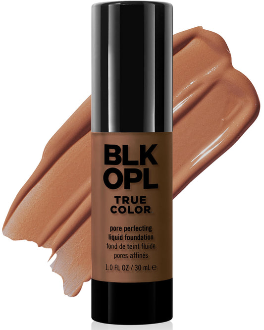 BLK/OPL TRUE COLOR Pore Perfecting Liquid Foundation, Au Chocolat - enriched with Vitamins C & E, paraben-free, fragrance-free, cruelty-free