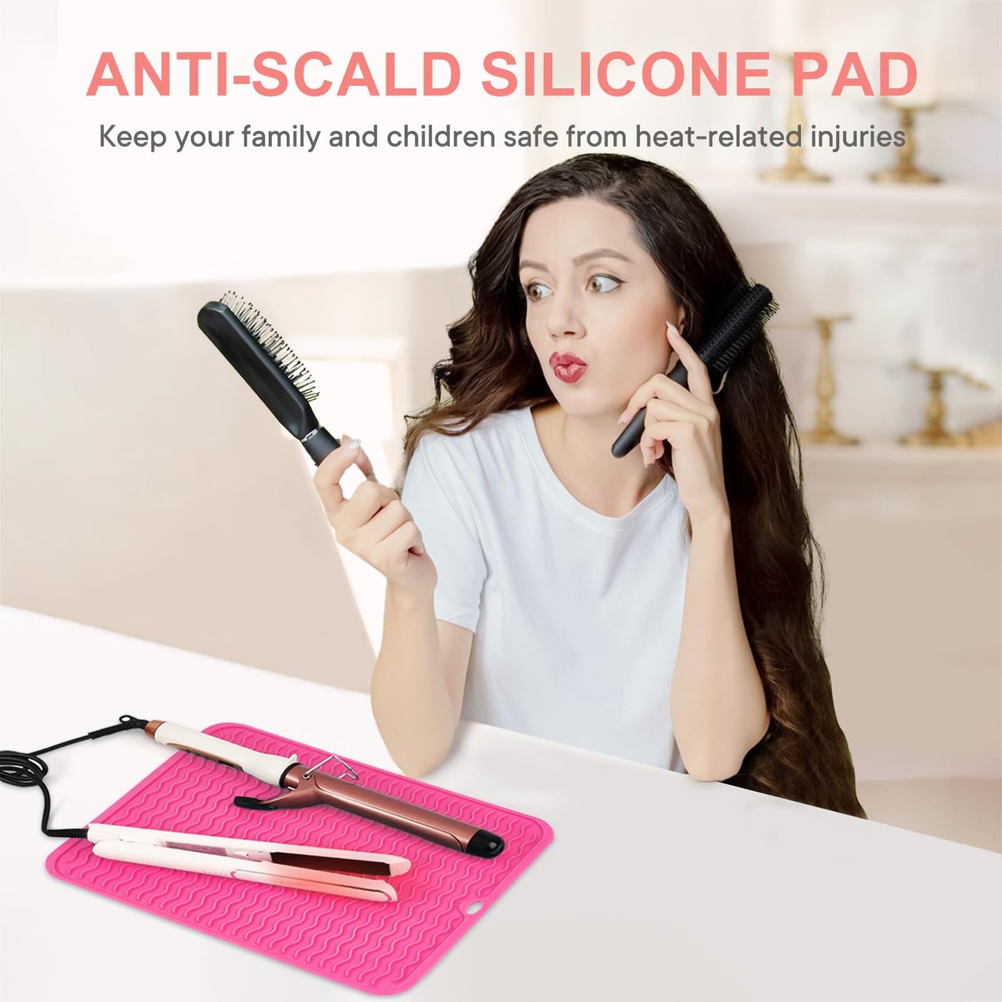 Suafrnut Oversize Silicone Heat Resistant Mat, Portable Travel Mat Cover for Curling Irons, Flat Irons, Hair Straightener and Hot Hair Styling Beauty and Personal Care Suafrnut
