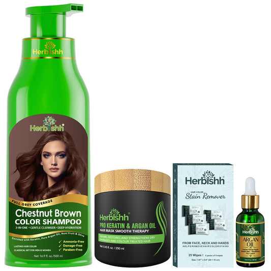 Herbishh Hair Color Shampoo for Gray Hair - Natural Hair Dye Shampoo - Lasts Up To 3-4 Weeks - 500ML - 3-In-1 Hair Color - Colors, Cleanses Beauty & Personal Care Herbishh