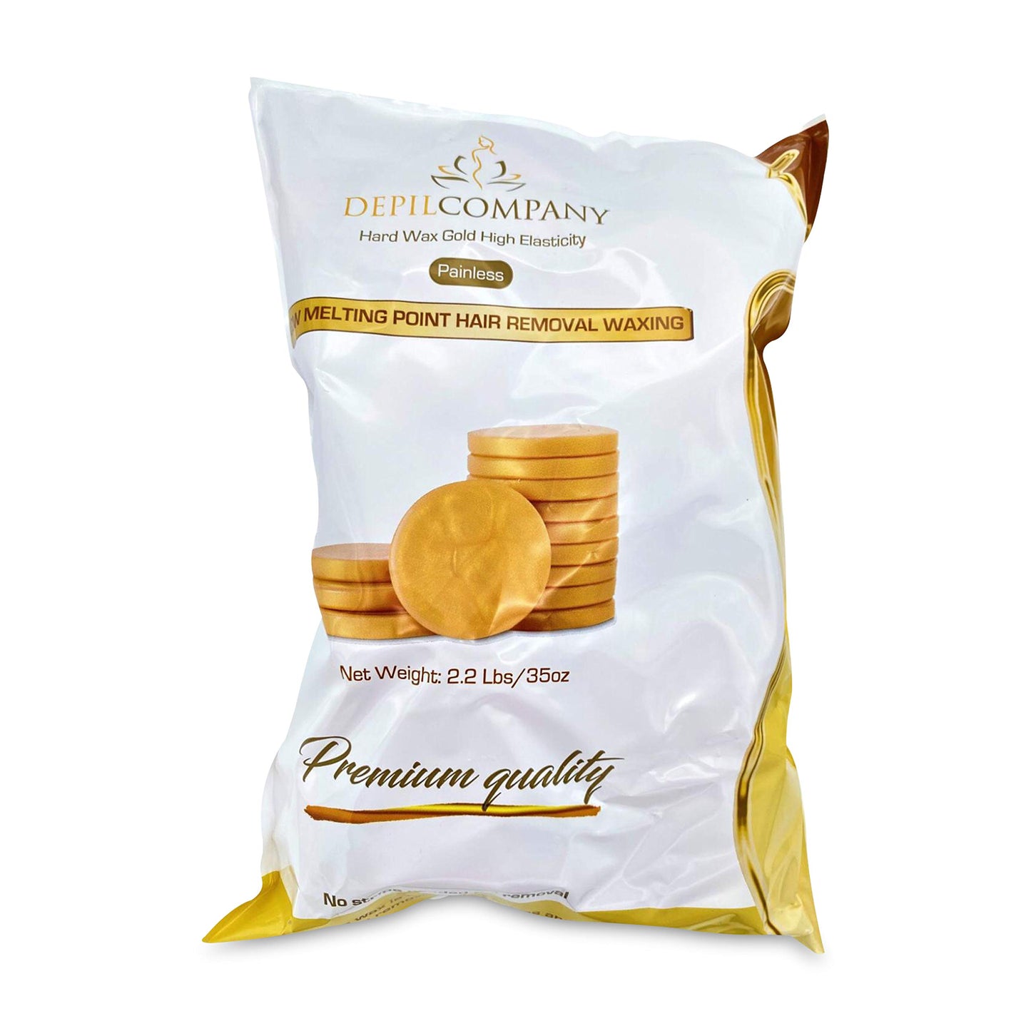 Depilcompany Gold, Natural Hard Hair Removal Wax, Low Melting Point, For Hair Removal Anywhere On The Body, 2.2 Pounds Beauty and Personal Care DEPILCOMPANY