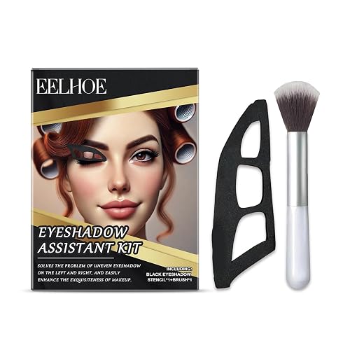 yunxinqiao Eyeshadow Stencil Kit, Reusable Eyeshadow Templates with Makeup Brushes, Easy to Carry?Easy Eye Makeup Tools for Beginners and Pros