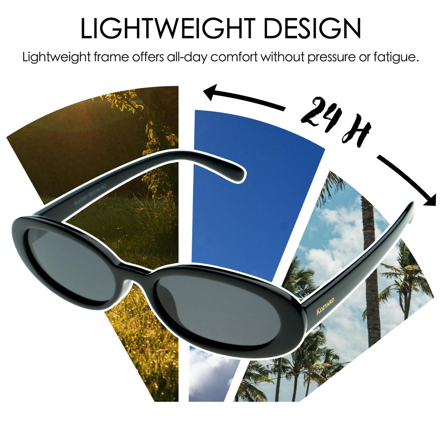 Kozyard Retro Oval Polarized Sunglasses for Women UV400 Protection Premium Polarized Lenses, Durable Alloy Hinges, Lightweight for Travel, Driving