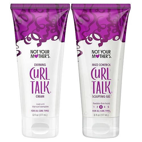 Not Your Mother's Curl Talk Frizz Control Sculpting Gel & Defining Cream (2-Pack) - 6 fl oz Each - Tames Hair Frizz & Maximizes Definition - For All