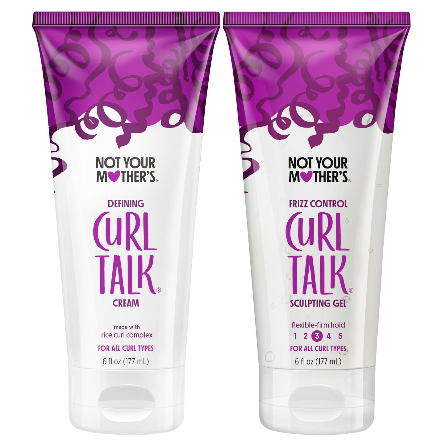 Not Your Mother's Curl Talk Frizz Control Sculpting Gel & Defining Cream (2-Pack) - 6 fl oz Each - Tames Hair Frizz & Maximizes Definition - For All