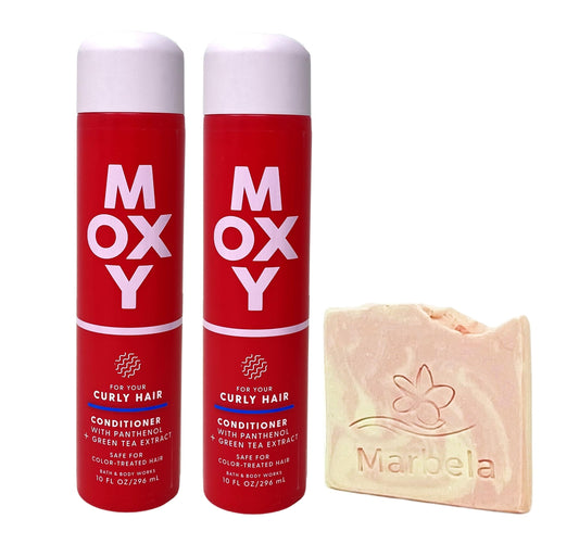 Bath & Body Works Moxy 2 Pack Conditioner for Curly Hair with a Himalayan Salts Springs Sample Soap