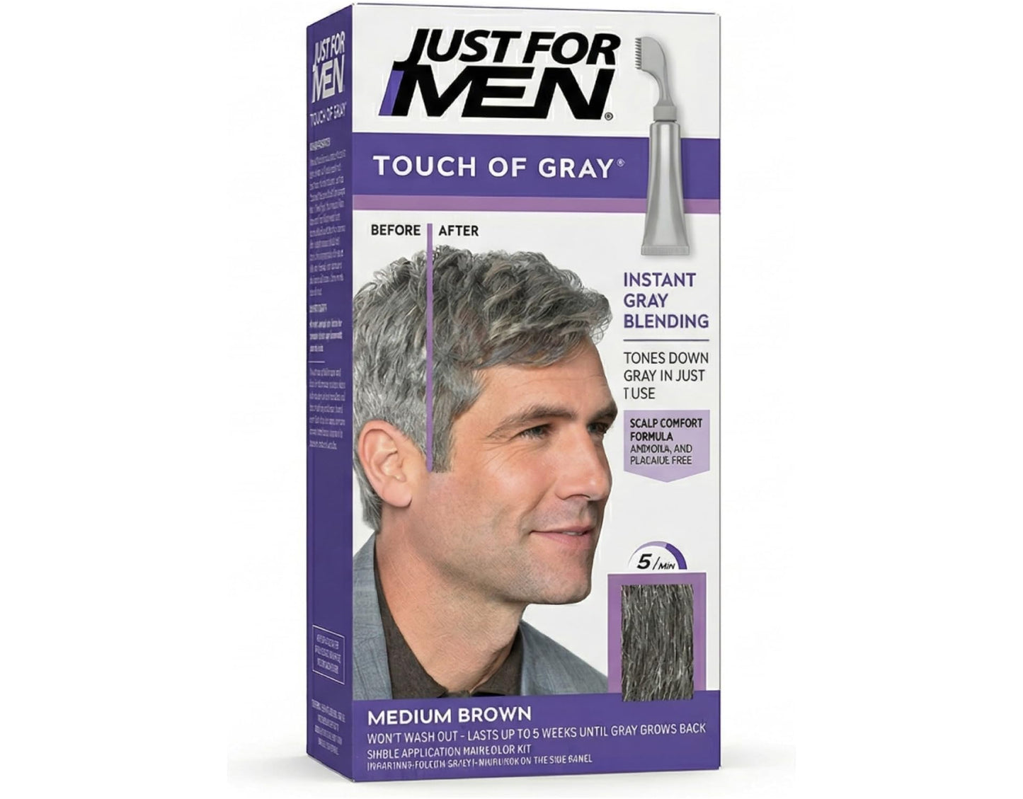 Just For Men Touch Of Gray Hair Treatment T-35 Medium Brown, 1 Each (Pack Of 4)