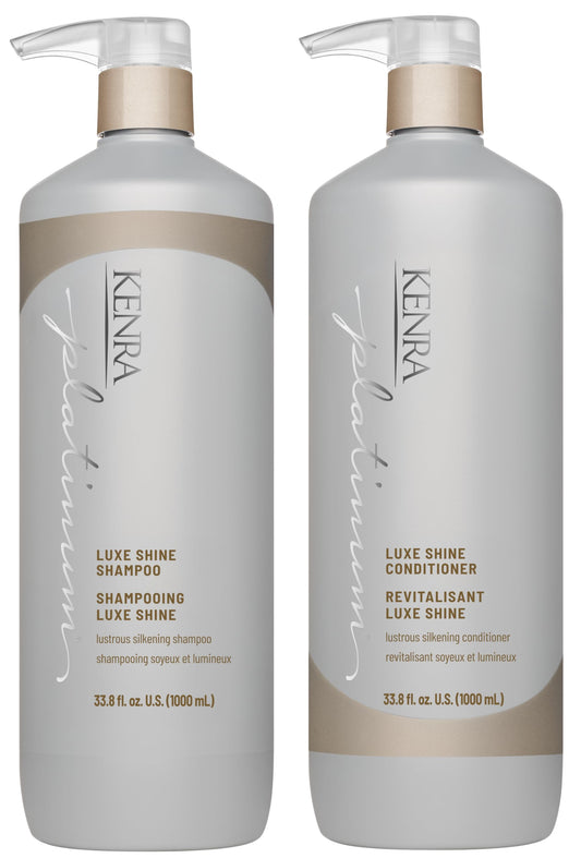Kenra Platinum Luxe Shine Shampoo & Conditioner Set | High Shine | Smoothing Conditioner for Frizzy Hair | For Dull Hair | Sulfate Free | Color Safe