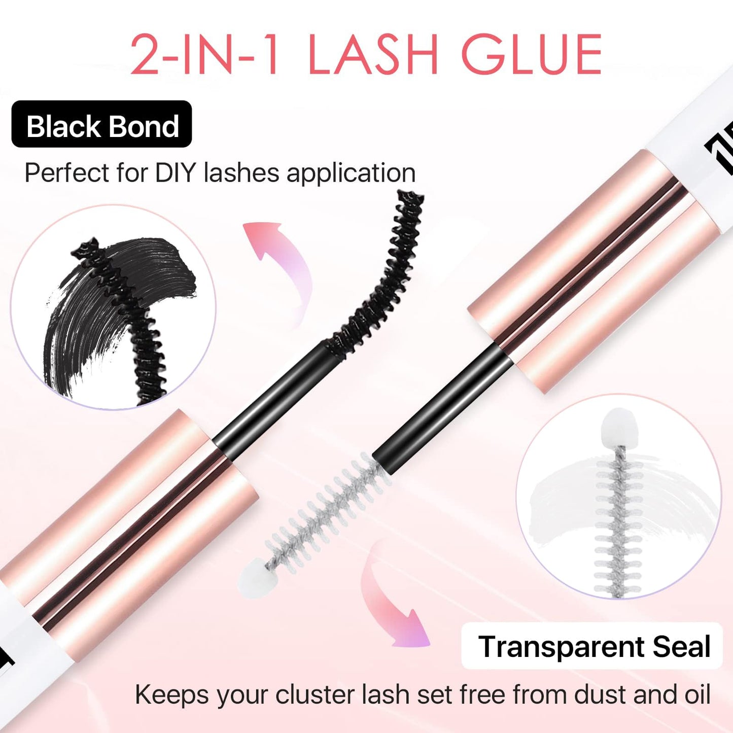 Miuffue Eyelash Glue, Lash Bond and Seal, Latex-Free Lash Glue for Sensitive Eyes, Strong Hold Eyelash Cluster Adhesive for 48 Hours Beauty and Personal Care Miuffue