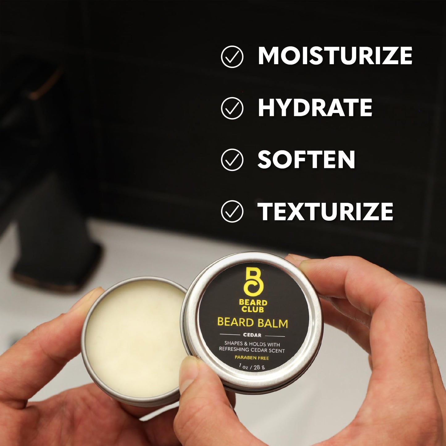 The Beard Club Cedar & Sandalwood Beard Balm - Leave-In Conditioner and Styling Wax for Beard Softening and Moisturizing - 2oz Beauty and Personal Care The Beard Club