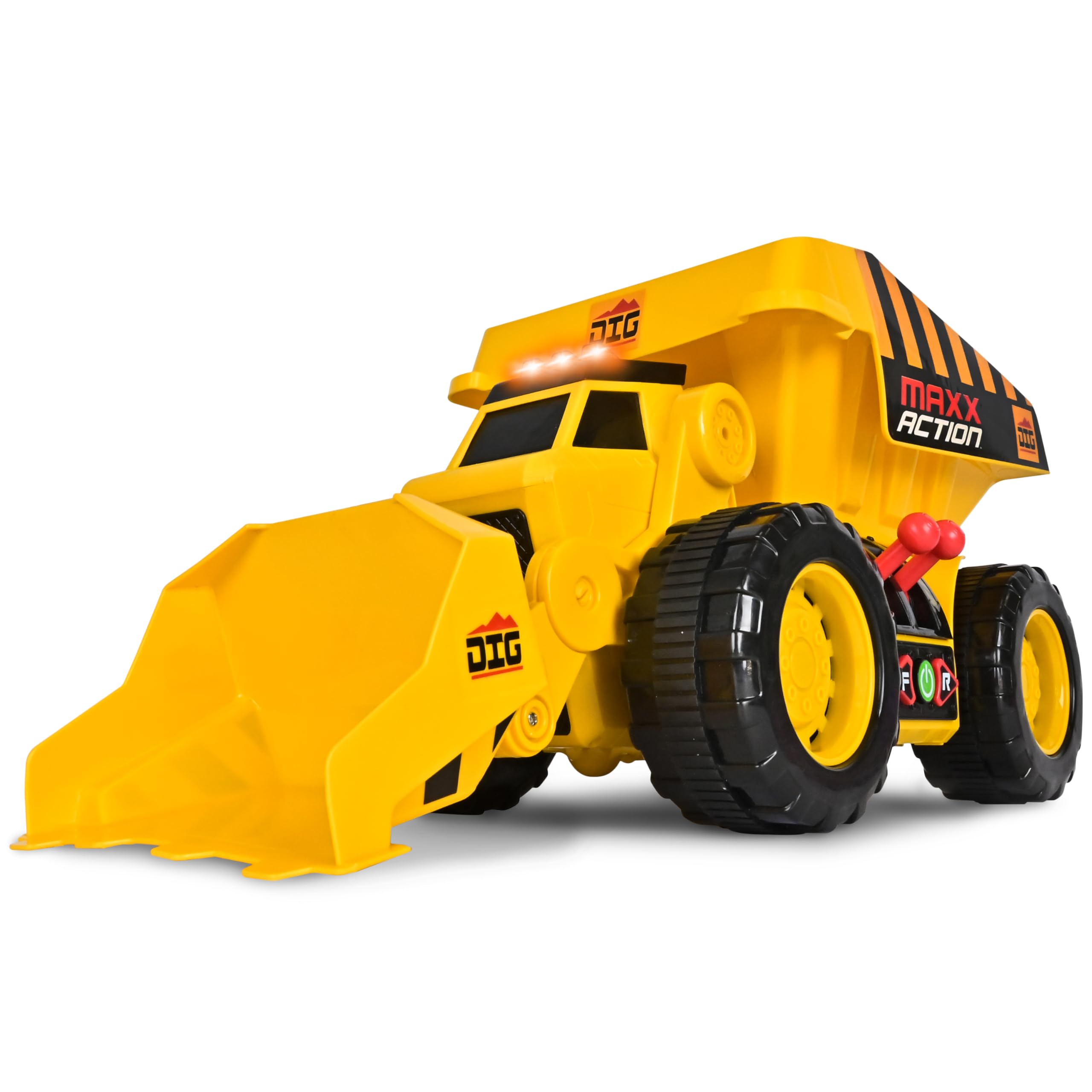 Maxx Action 19'’ 2-N-1 Motorized Dig Rig - Excavator and Dump Truck ...