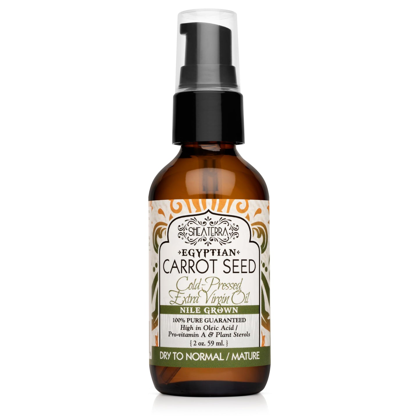 Shea Terra Egyptian Carrot Seed Cold-Pressed Extra Virgin Oil | Nutrient Rich, All Natural & Organic Oil with Anti-Aging Vitamin A, E
