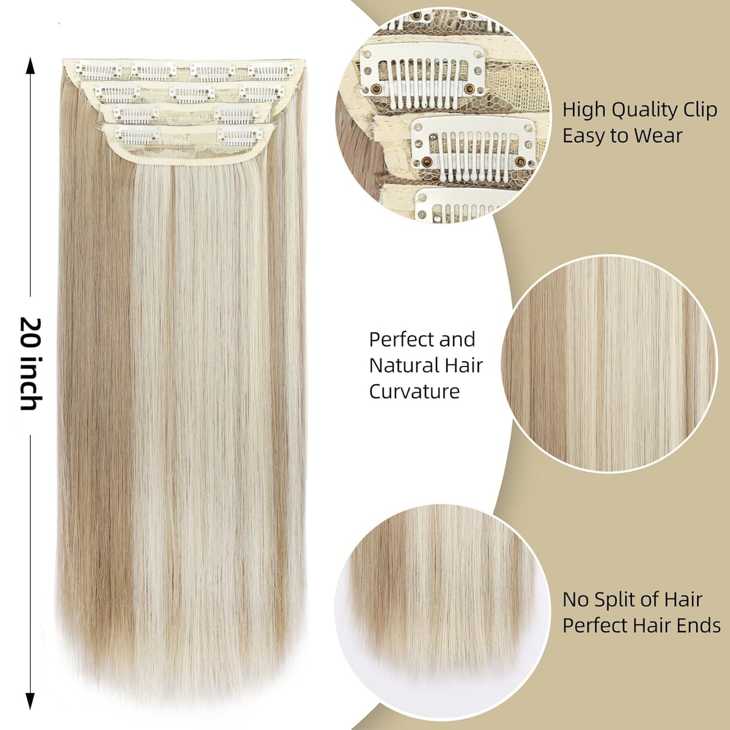 Blue Clip in Hair Extensions 20 Inch Long Wavy Synthetic Hairpiece for Women Natural Hair for Daily Use Cosplay Costume Party Valentine's Day Beauty and Personal Care LEEONS