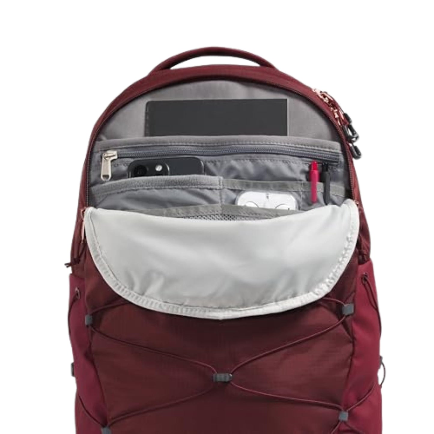 THE NORTH FACE Women's Borealis Luxe Commuter Laptop Backpack, Sumac/Burnt Coral Metallic, One Size