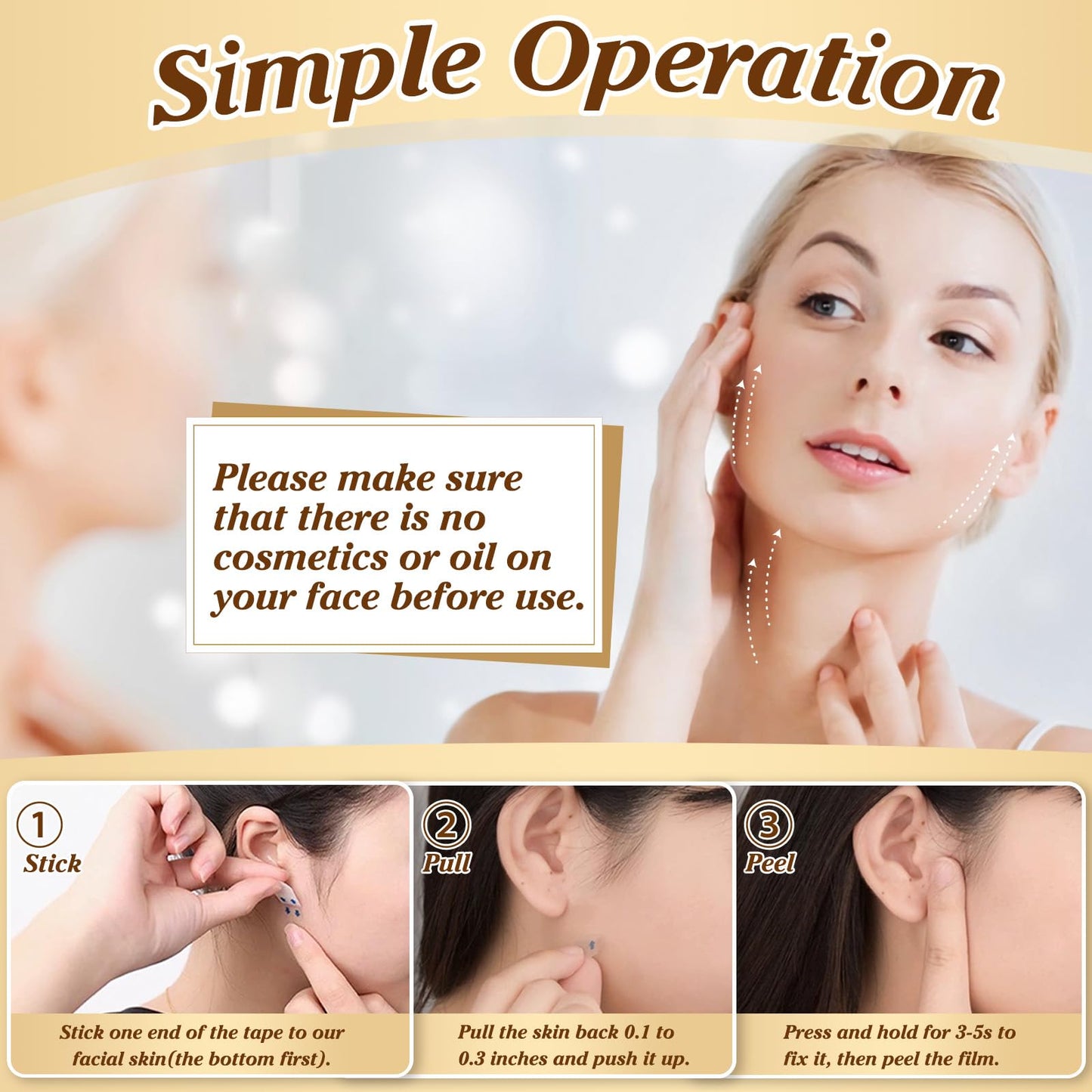 Face Tape Lifting Invisible,Neck Tape Lifting Invisible,Face Lift Tape,140PCS Face Tape Lifting Invisible Tightening Face Lifter Tape Facial Tape