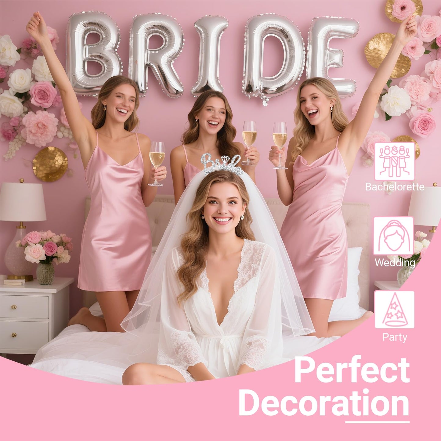 Papoopy 3Pcs Bride to Be Headband with Sash and Veil for Bachelorette Party Decorations, Bridal Shower Accessories for Gift, Favors Beauty and Personal Care Papoopy