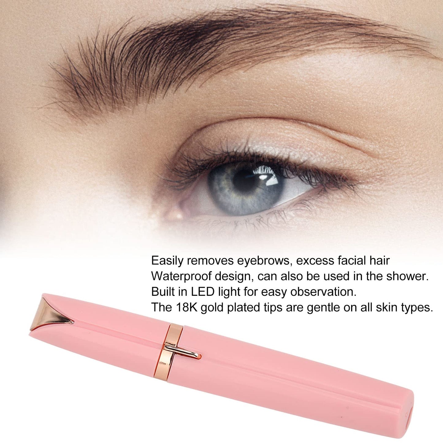 ZJchao Nose Hair Trimmer For Women, Waterproof Rechargeable with LED Light Facial Hair Removal Tools Eyebrow Trimmer For Women Facial Hair Remover Beauty and Personal Care ZJchao