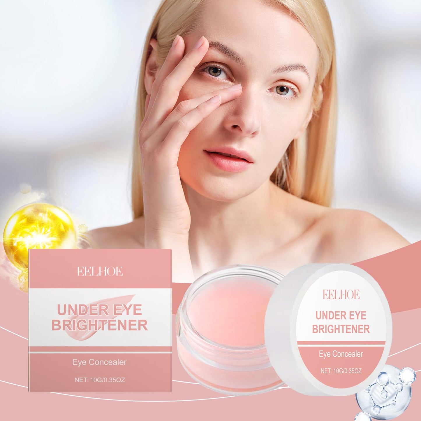Under Eye Concealer with Shea Butter, Covers Dark Circles, Natural Translucent Finish, Magnesium Sulfate Complex, 0.35oz