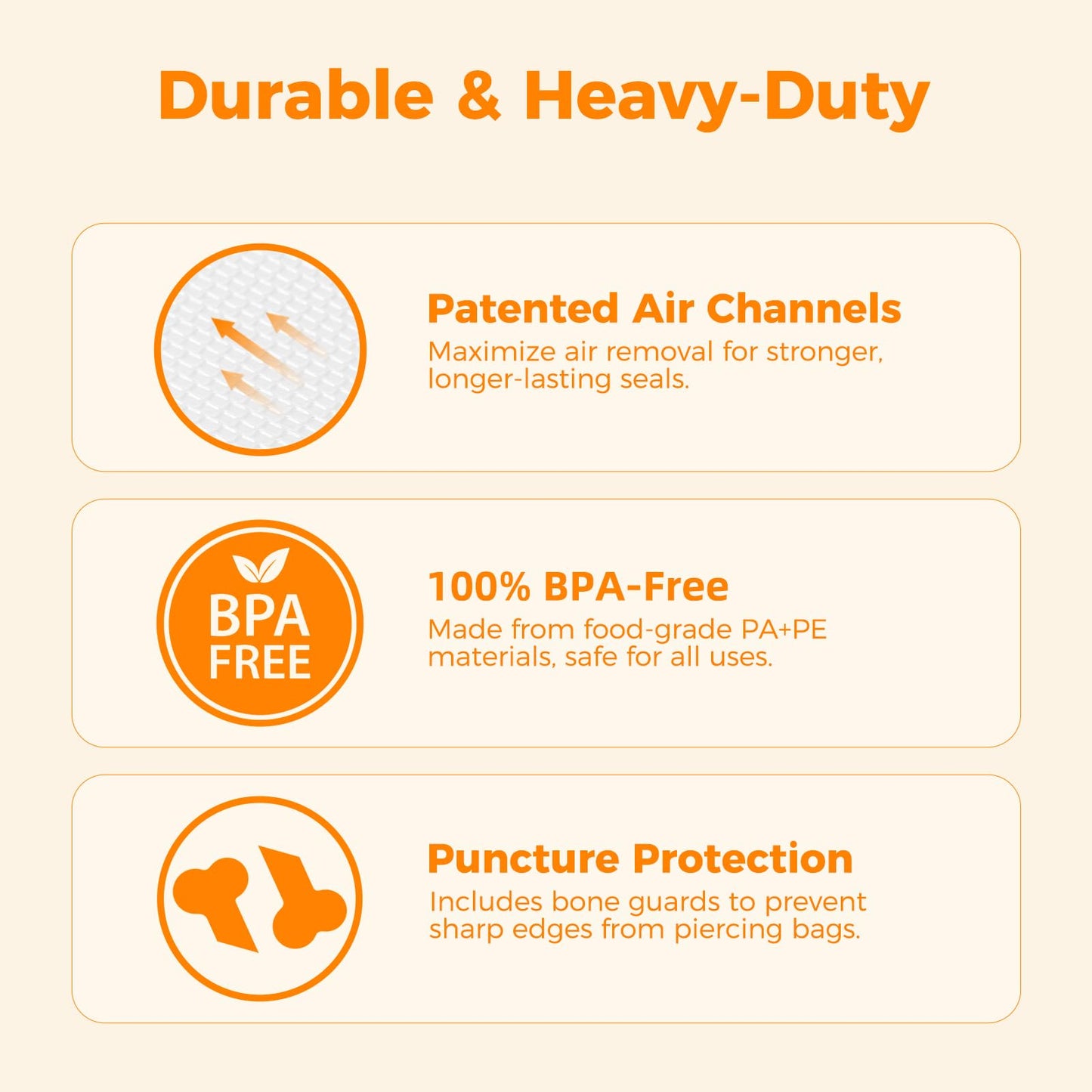 Wevac Vacuum Sealer Bags 8x50 Rolls 2 pack for Food Saver, Seal a Meal, Weston. Commercial Grade, BPA Free, Heavy Duty, Great for vac storage, Meal…