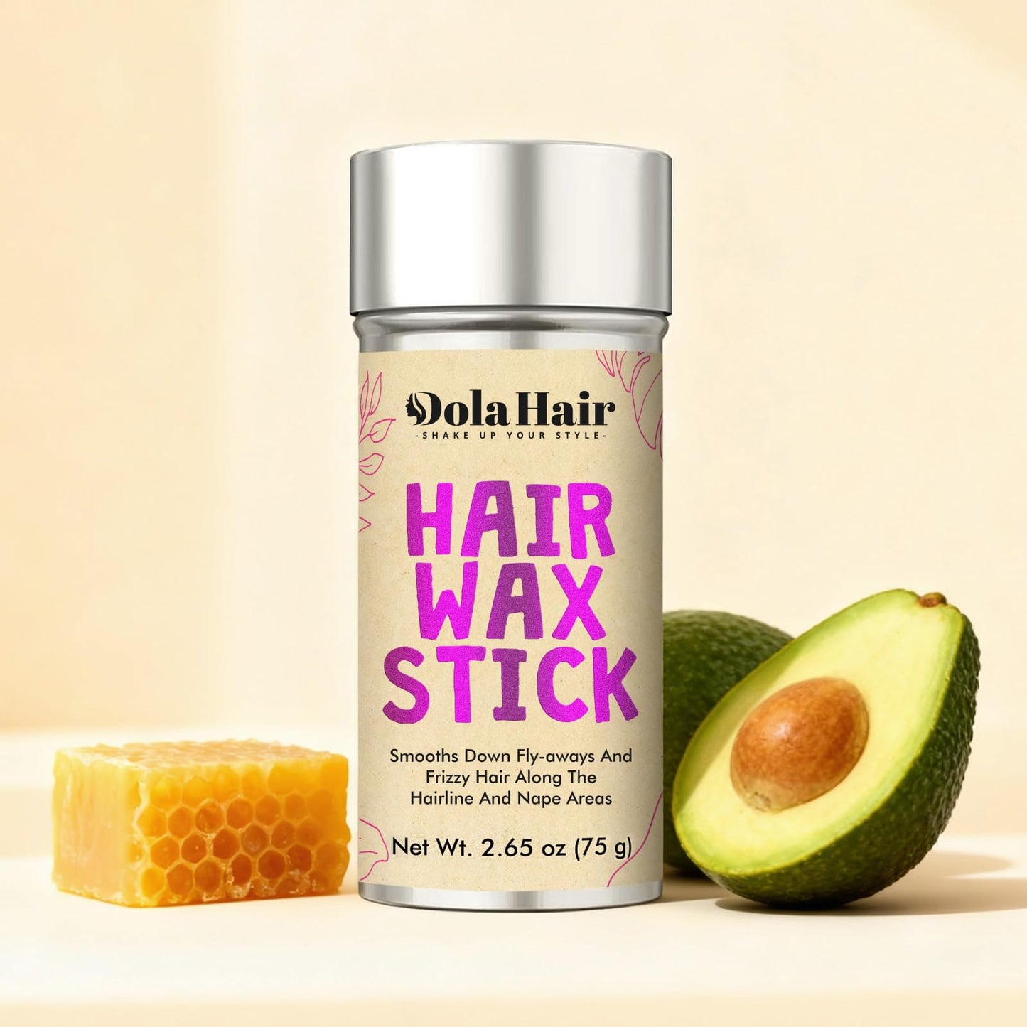 Dolahair Hair Wax Stick for Flyaways, Smoothing, and Slick Back - Hair Pomade for Women and Kids (2 Pack)