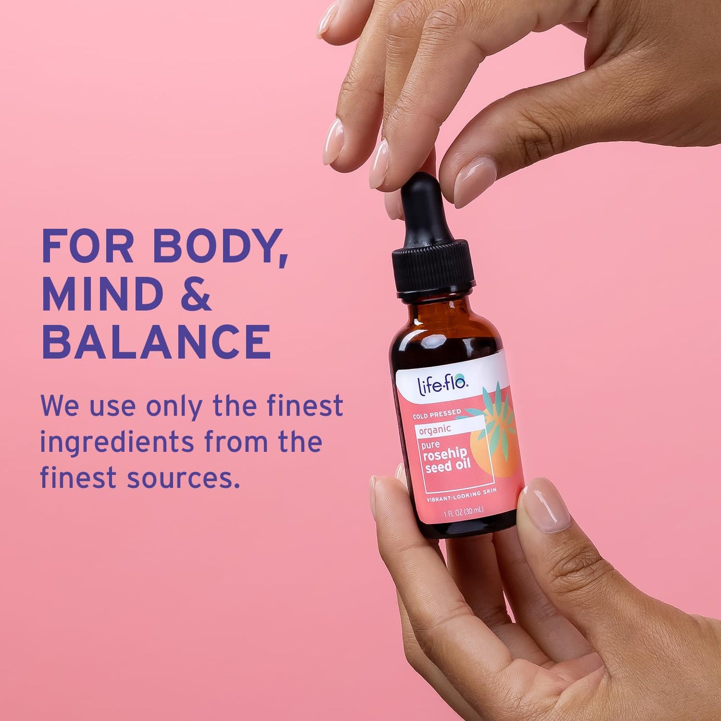 LIFE-FLO Pure Organic Rosehip Seed Oil, Hydrating Face Oil, Dry Skin Care, Cold Pressed from Organic Rose Hips, Rich in Fatty Acids and Vitamin A