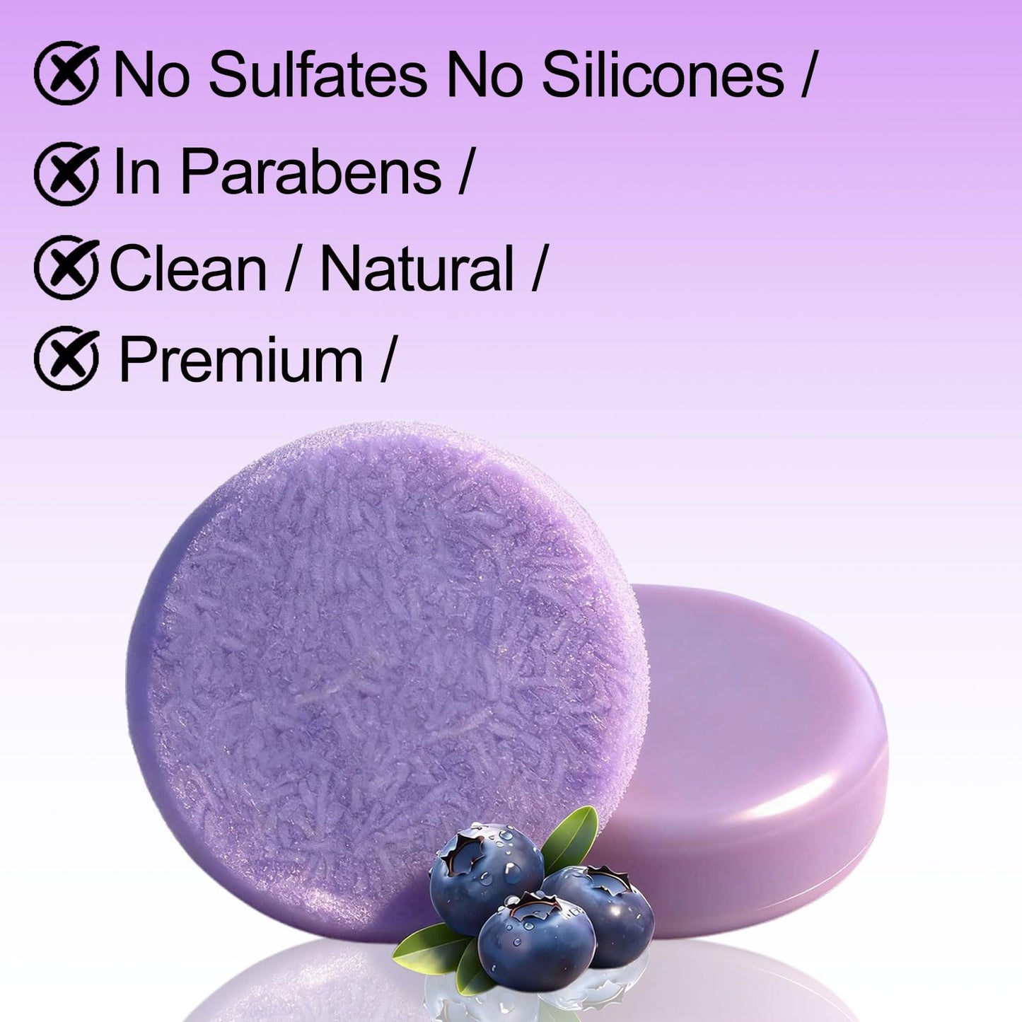 Blueberry Shampoo and Conditioner Bar, Solid Hair Care Bars with Blueberry Extract, Shea Butter & Orange Essential Oil For Thinning Frizzy Hair