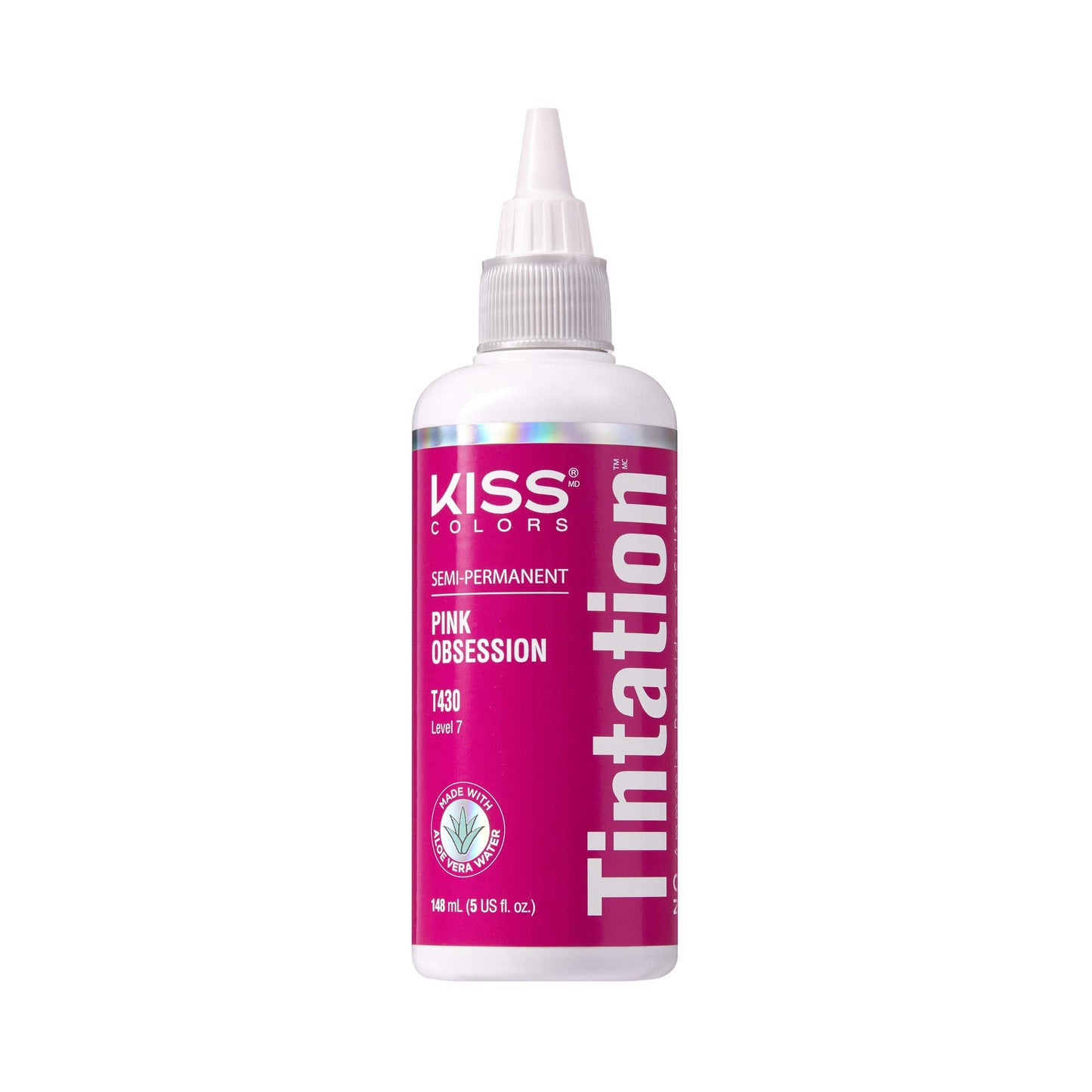 Red by Kiss Tintation Semi Permanent Hair Color, Aloe Vera Water Based, Argan Oil, Olive Oil, Collagen & Keratin, Long-Lasting Color Dye (Pink