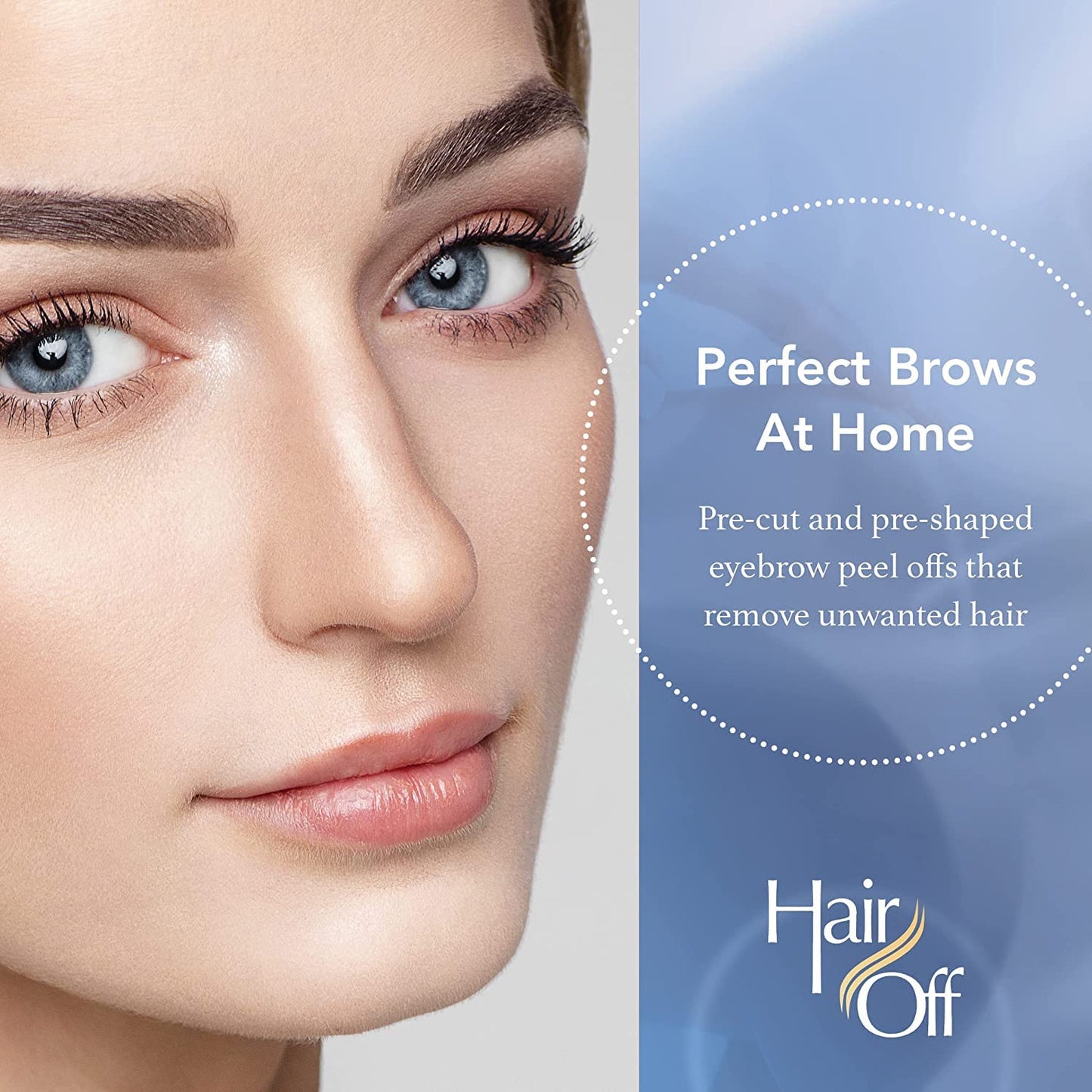 Hair Off Instant Eyebrow Shapers - Fast, Easy, & Mistake Proof Waxing Strips - Natural & Pain-Free Eyebrow Waxing Kit -Wax Strips for Hair Removal