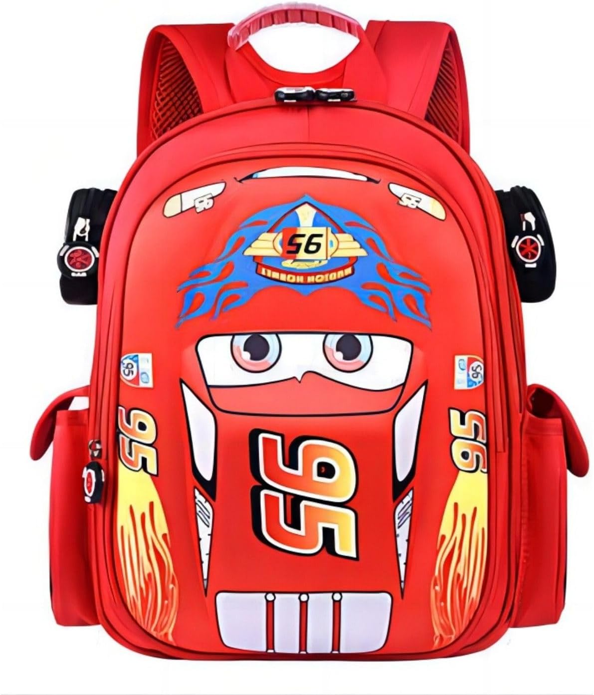 QWZY Kid Toddler Boys Girls Backpack Waterproof Cartoon Truck Car Child Snack School Bag Kindergarten Backpack (Red)