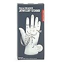 Kikkerland Palm Reader Jewelry Display Mannequin Holder Organizer Storage Stand, White, for Rings, Bracelets, Decoration