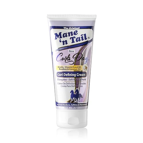 Mane 'n Tail Curls Day Curl Defining Cream With Biotin, Vitamin E and B5 Rooibos & Coconut Oil for Soft Natural Hold Sulfate and Paraben Free (Curl