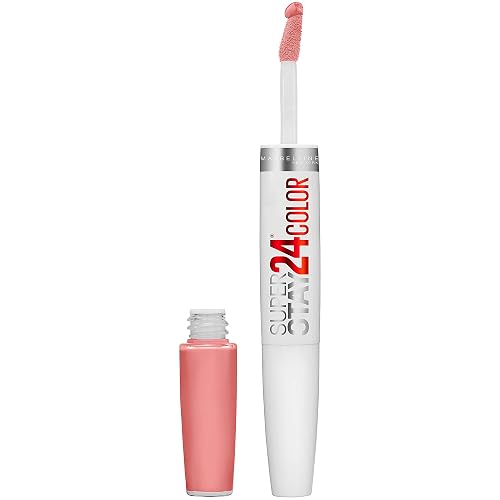 Maybelline Super Stay 24, 2-Step Liquid Lipstick Makeup, Long Lasting Highly Pigmented Color with Moisturizing Balm, All Night Apricot, Nude Orange, 1