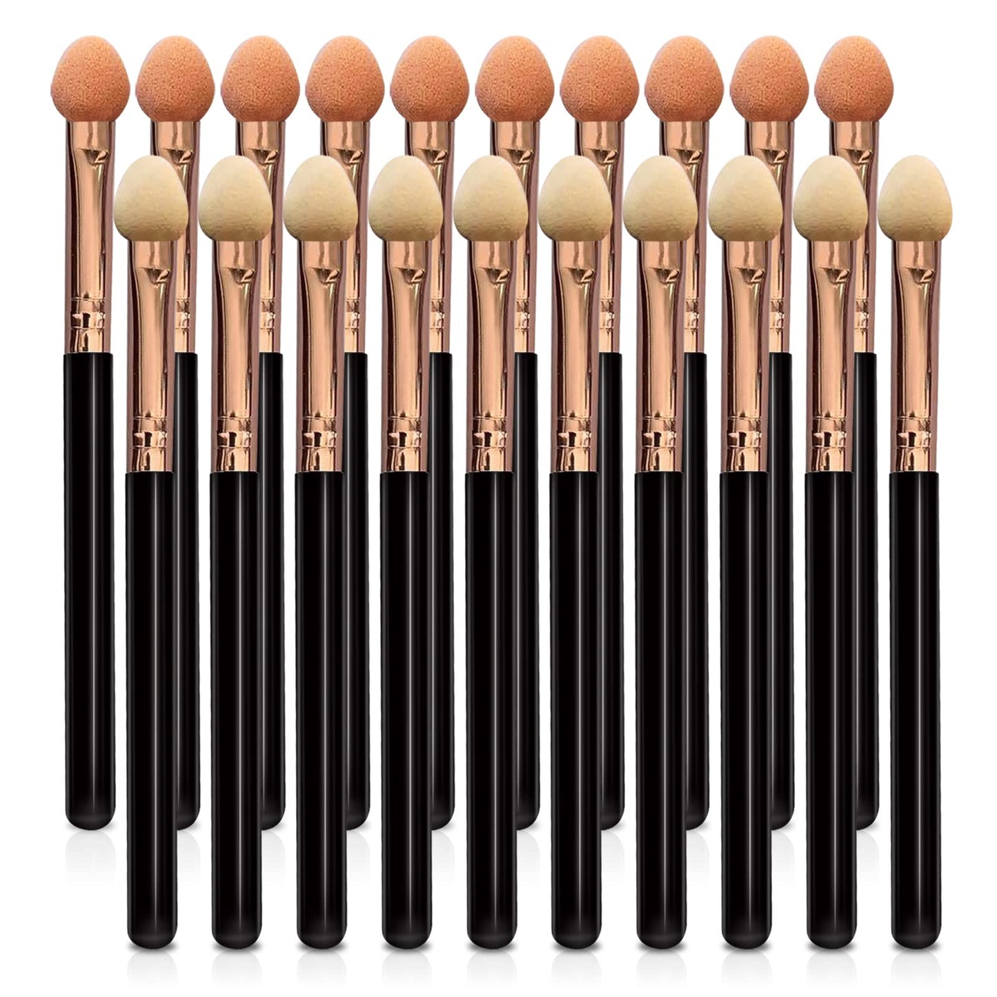 UorPoto Eyeshadow Applicators Double Sided Sponge Tip Foam Reusable?20Pcs Professional Organic Long Handle Washable Makeup Eye Shadow Brush Set