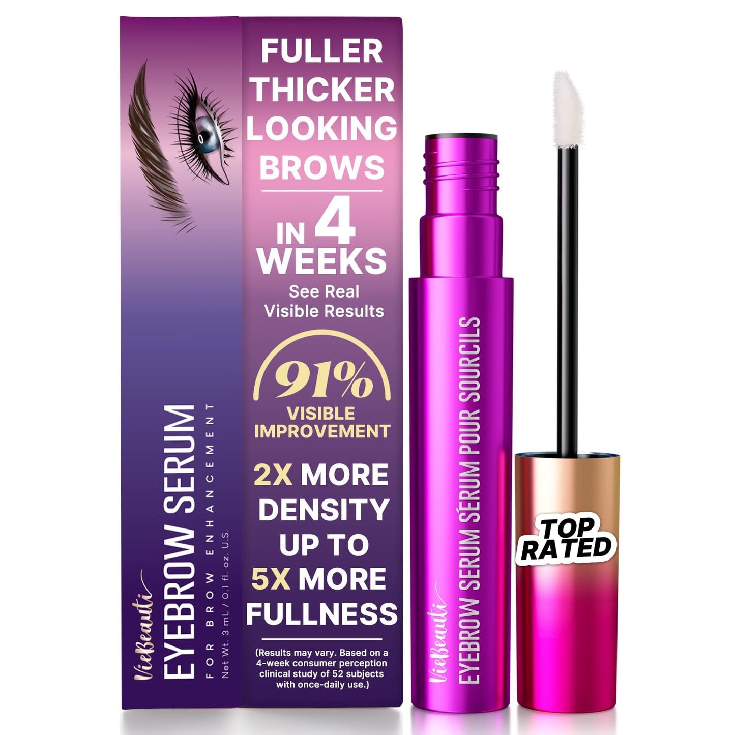 VieBeauti Eyebrow Growth Serum: Eyebrow Serum to Grow Brows with Advanced Formula to Boost Longer Fuller and Thicker Looking Eyebrows 3mL Beauty and Personal Care VieBeauti Default Title