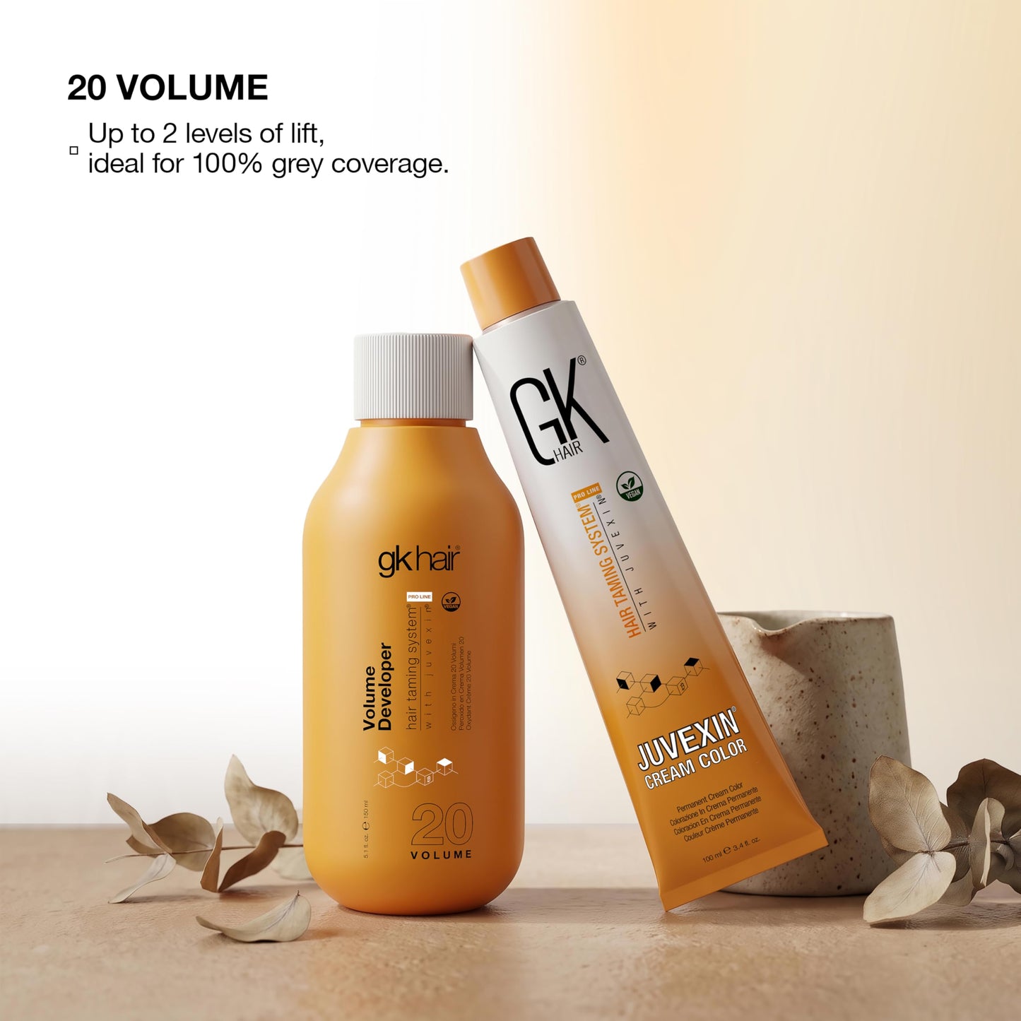GK HAIR Hair Creme 20 Volume Developer 5 Fl Oz for Hair Coloring Bleach - High-Performance Long Lasting Semi-Permanent Hair Color Toner Dye