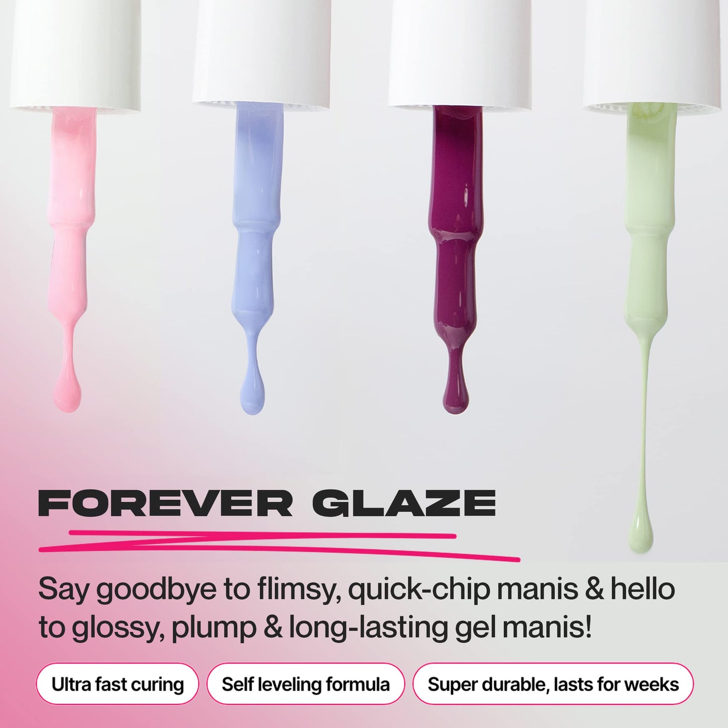 Nailboo Premier Forever Glaze Gel Nail Polish, Clear Top Coat LED Lamp Gel Polish, Self-Leveling DIY, Salon Quality Nail Color, Glossy Long-Wear, 0.3
