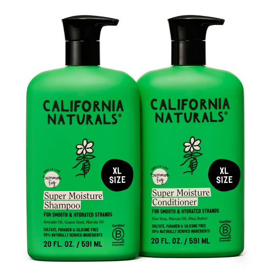 California Naturals Moisture Shampoo and Conditioner for Dry, Damaged Hair, Hair Care Bundle for Women and Men, Natural, Vegan, Cruelty, Silicone