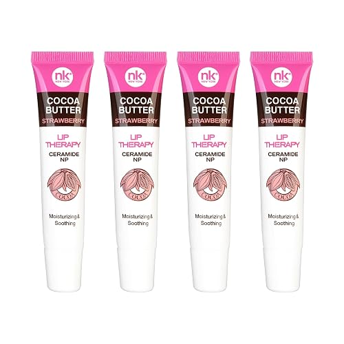 Nicka K New York Lip Therapy, Cocoa Butter, Shea Butter, Vanilla (AMZ077-ACS4PK)