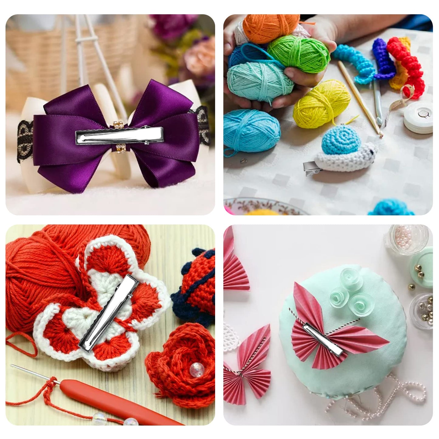 Alligator Hair Clips, 210 PCS Single Prong Metal Clips for Hair Bows and Crafts - Silver Flat Gator Clips in Bulk DIY Supplies for Accessory Making