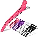 Fagaci Firm Grip Hair Clips with Silicone Band - Duckbill Sectioning and Styling Clips, Durable Alligator Clips for Women's Hair, Long Duck Billed