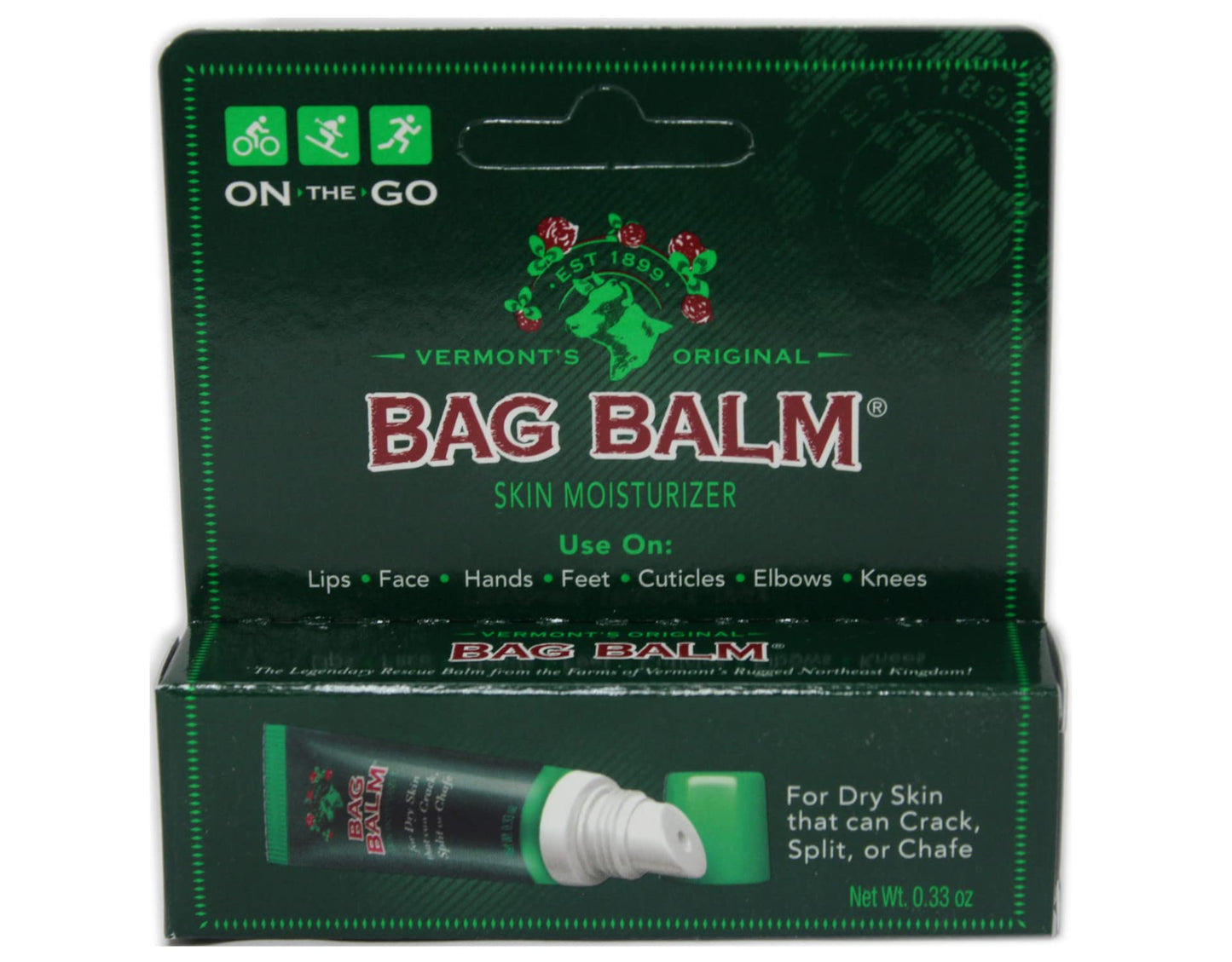 Bag Balm On-the-Go Skin Moisturizer, Vermont's Original, Soothes and Protects Dry Skin, 0.33 oz Tube (Pack of 12) Beauty and Personal Care Bag Balm
