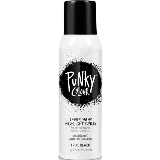 Punky Natural Color Highlights, True Black, Temporary Hair Color, Fast-Drying, Non-Sticky, Travel Size Hair Dye for Instant Vivid Hair Color, 3.5 oz