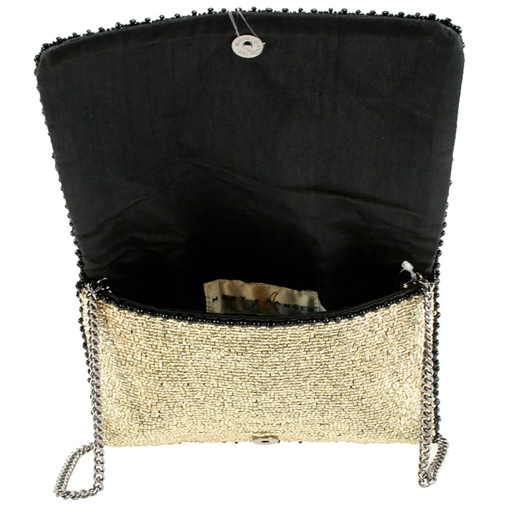 Mary Frances Poppies Beaded Mini Crossbody Handbag, Silver