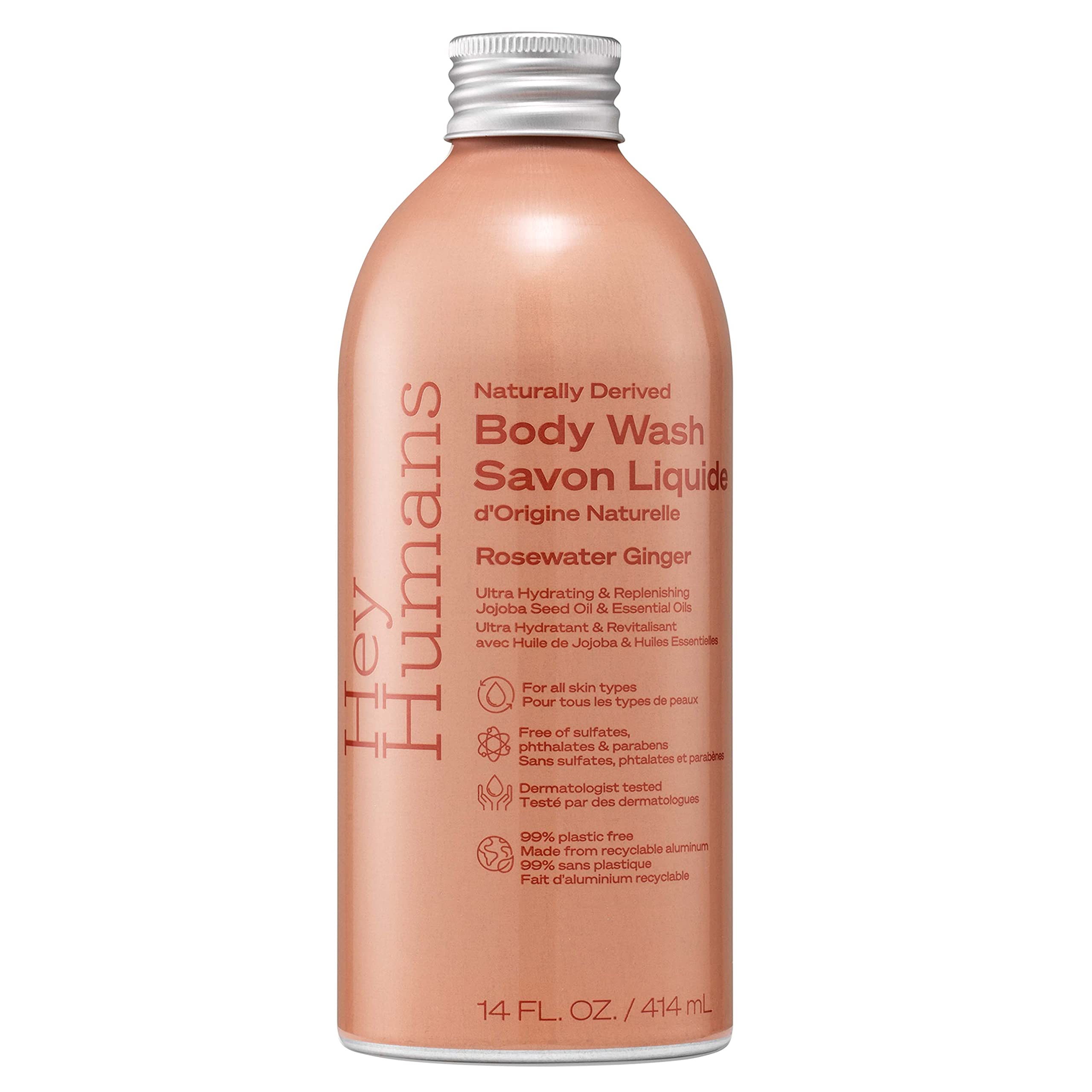Hey Humans Rosewater Ginger Replenishing Body Wash with Natural ...