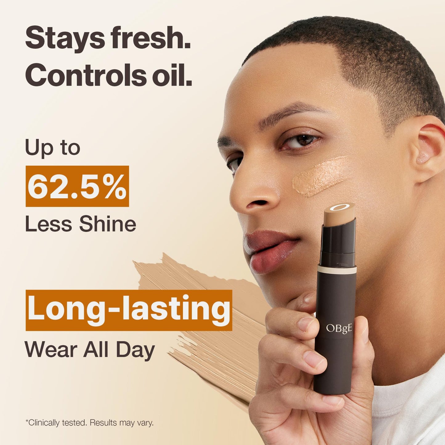 OBgE Seamless Full Coverage Foundation Stick with Brush 0.49oz, #1 Ivory Beauty and Personal Care OBgE