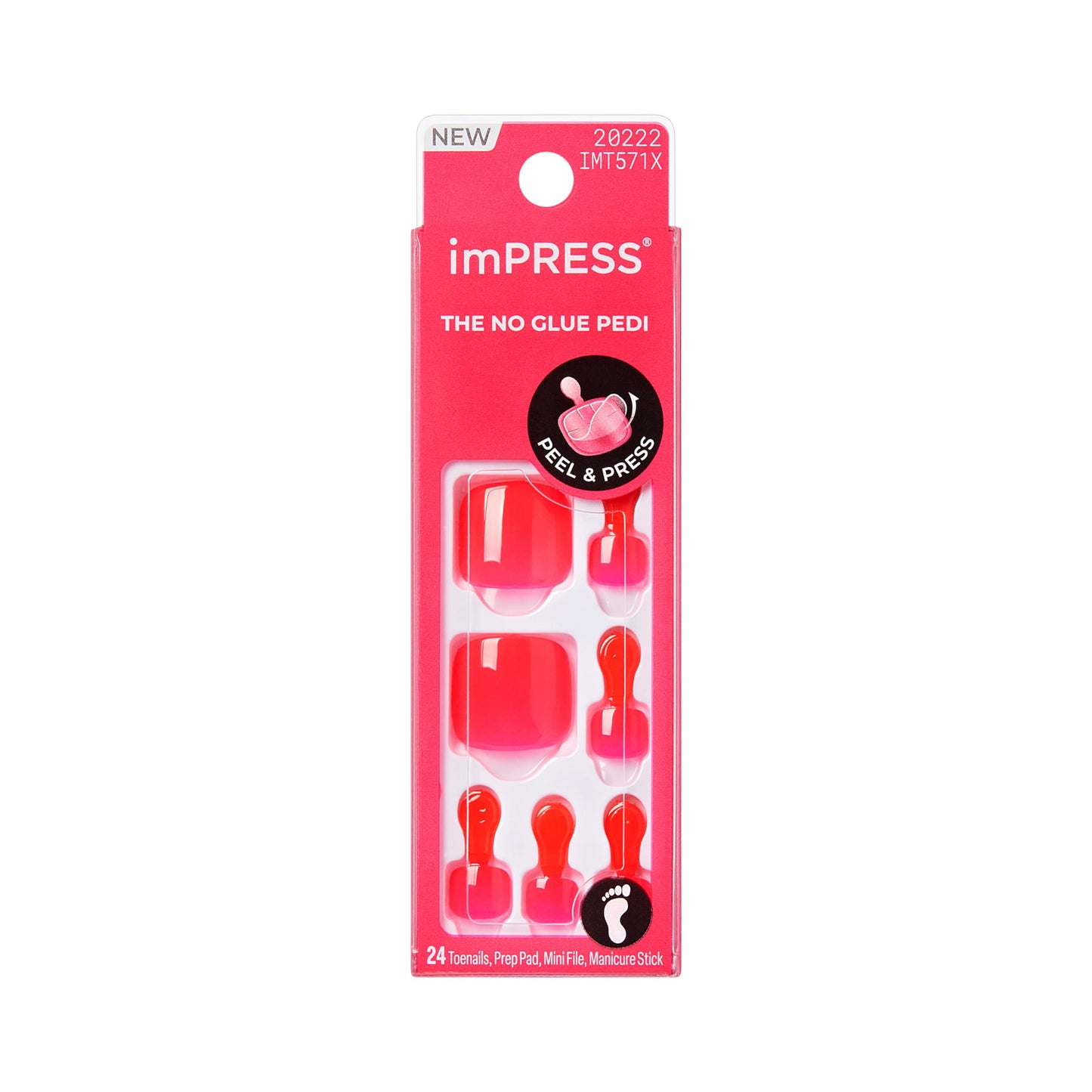 Kiss Impress No Glue Mani Press On Nails, Color, 'Cherry On Top', Pink, Short Size, Squoval Shape, Includes 24 Toenails, Prep Pad, Instructions Sheet Beauty & Personal Care imPRESS